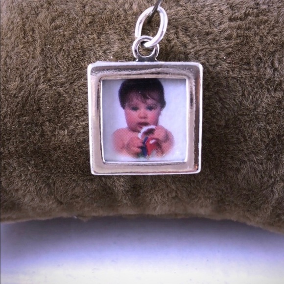 Sterling Silver Square Picture Pendant & Stainless Steel Necklace 18” - Picture 3 of 5